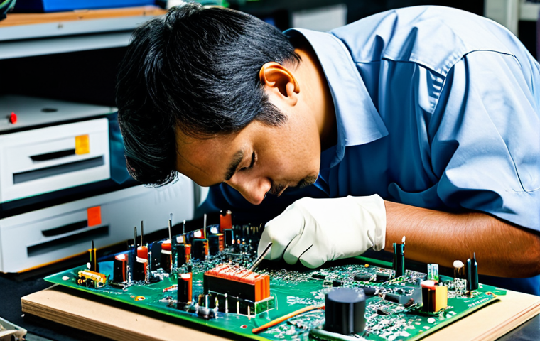 Electronics Technician at Work**

"A professional electronics technician, fully clothed in appropriate work attire, carefully soldering components on a circuit board in a well-organized workshop, safe for work, perfect anatomy, correct proportions, natural pose, high quality, professional photography, modest setting, good lighting."

**