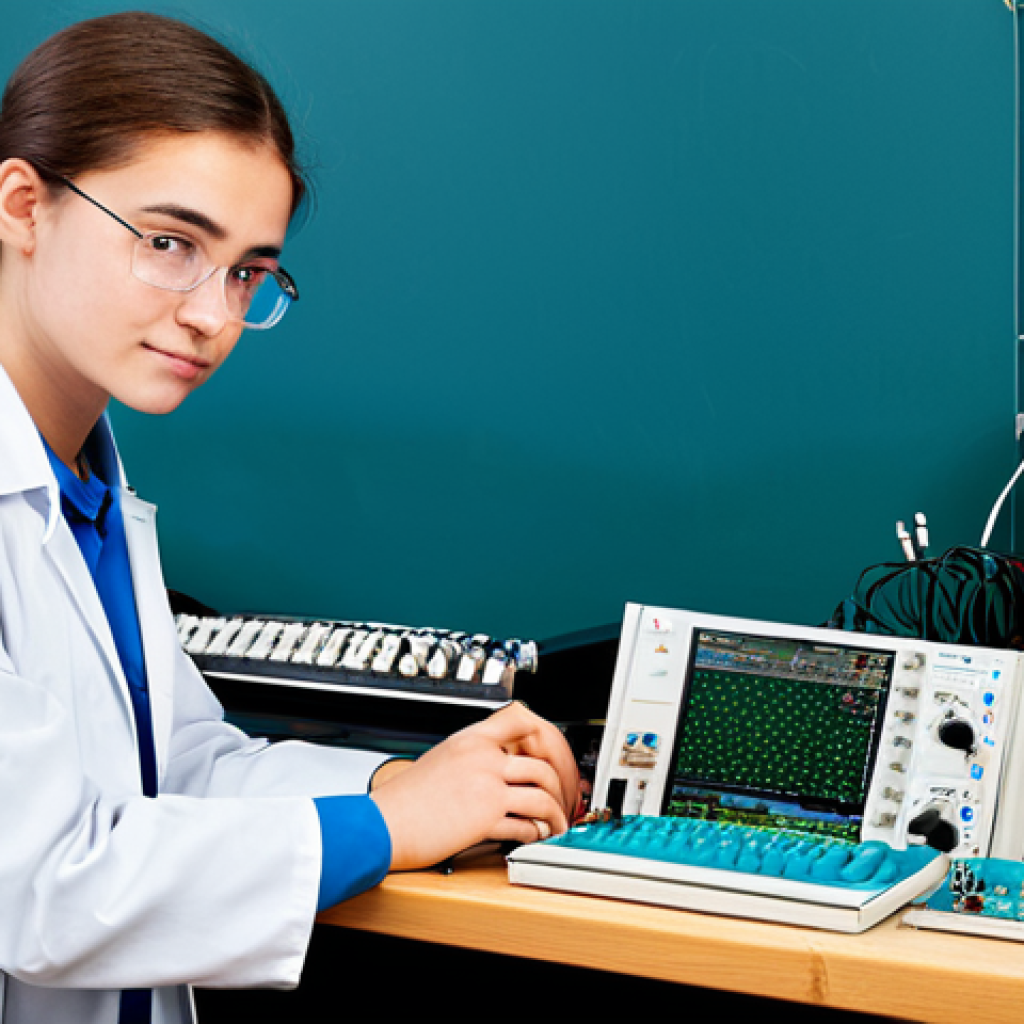 Electronics Engineering Student**
"A young student in a fully clothed, modest outfit (e.g., jeans and a t-shirt, lab coat), working at a workbench filled with electronic components. The background shows a well-equipped electronics lab. Appropriate attire, safe for work, perfect anatomy, correct proportions, professional photo, family-friendly, well-formed hands, proper finger count, natural body proportions, high quality."
**