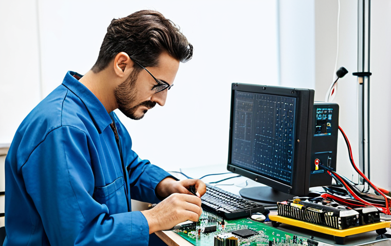 전자기술사 필기 과목별 학습법 - **

"A skilled electronics technician in a well-lit Italian workshop, fully clothed in appropriate w...