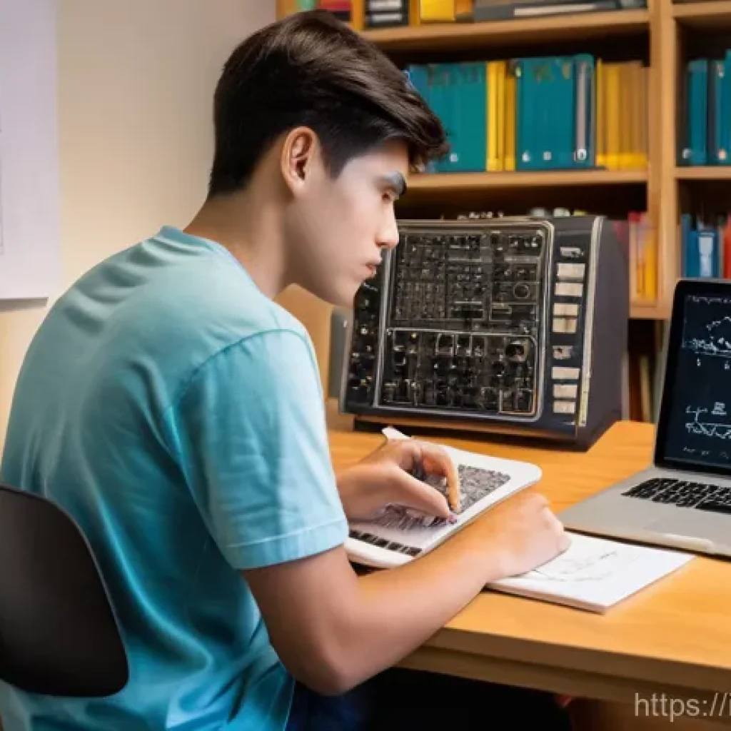 전자기술사 필기시험 교재별 특징 - **Prompt:** A focused electrical engineering student, mid-20s, with short, neat hair and wearing a c...