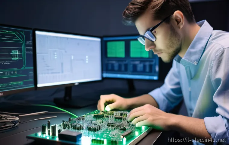 전자기술사와 관련된 소프트웨어 활용법 - **Prompt for PCB Design with CAD Software:**
"A highly detailed, close-up shot of an electrical ...