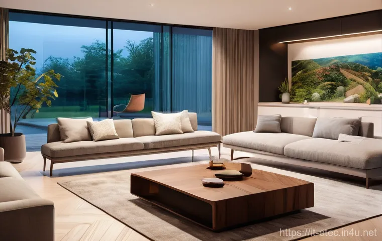 전자기술사와 전자시스템 유지보수 경험 - **Prompt: Futuristic Smart Home Life**
"A cozy and modern living room bathed in soft, natural li...