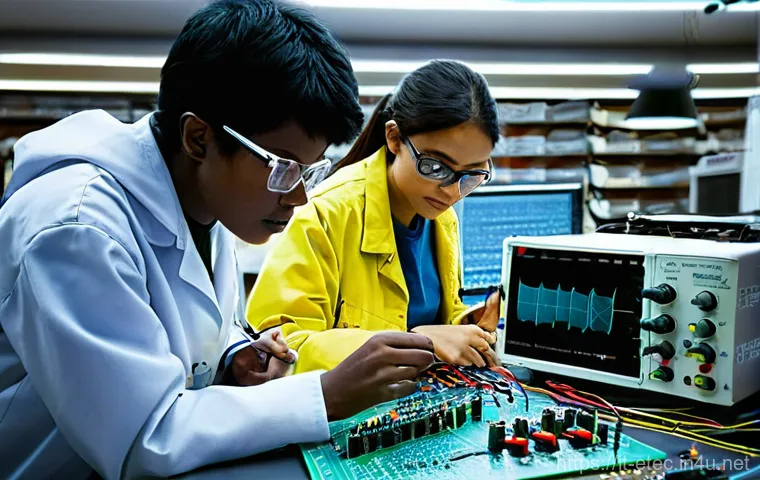 전자기술사와 관련된 전자회로 이론 학습법 - **Electronics Lab: Foundations and Mentorship**
    A brightly lit, modern university electronics la...
