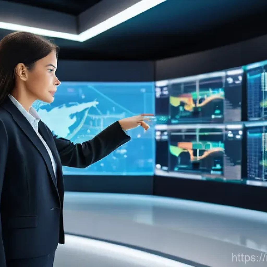 전자기술사와 관련된 직업별 기술 요구 사항 - A highly skilled female IoT integration expert, dressed in smart casual business attire, stands in a...