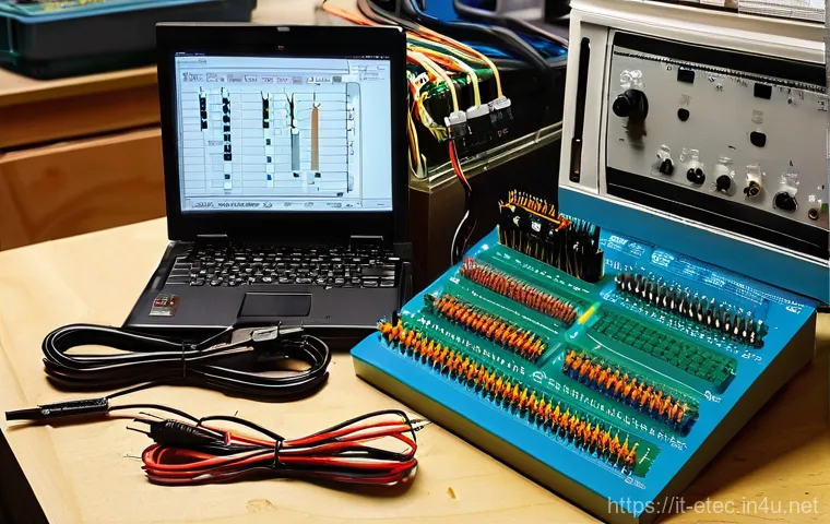 전자기술사와 관련된 실무 툴 활용법 - **Prompt:** A pristine, well-organized electronics workbench bathed in bright, diffused light. In th...