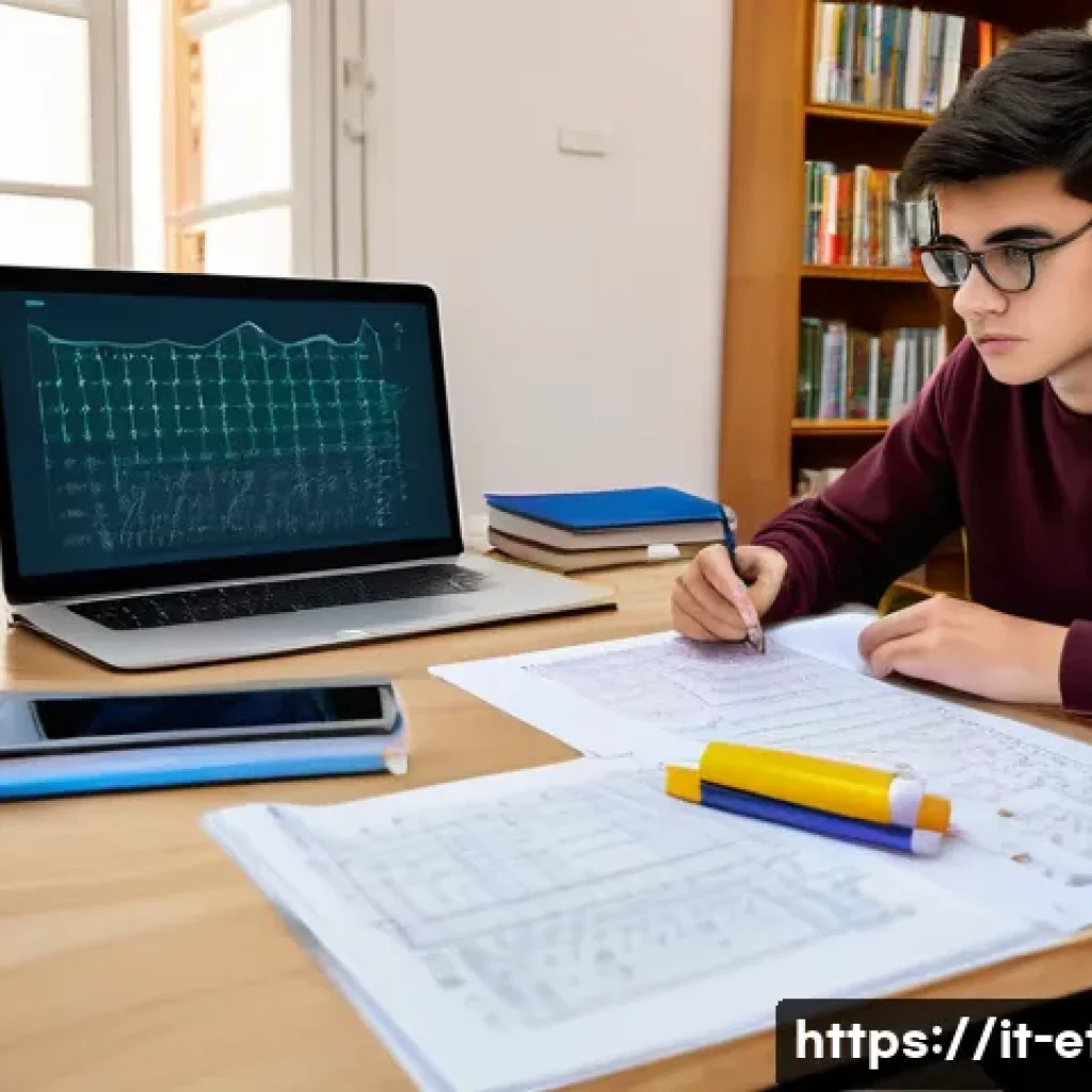 전자기술사 실기시험 문제 풀이 가이드 - A focused Italian university student sitting at a desk cluttered with electronic circuit diagrams, t...
