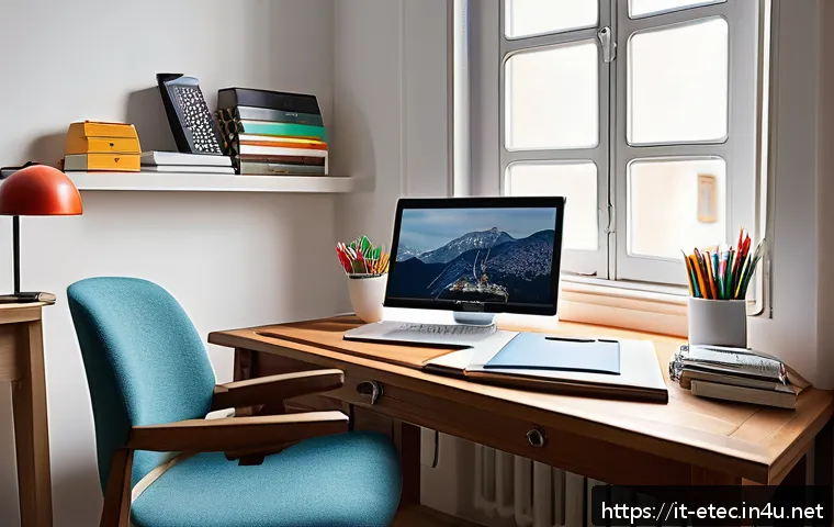 전자기술사 스터디 동기 부여 방법 - A modern, cozy study room in an Italian home, featuring a well-organized wooden desk with colorful l...