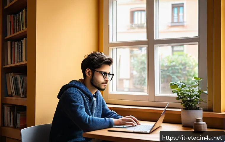 전자기술사와 시험 준비의 성공 사례 분석 - A focused Italian engineering student sitting at a tidy wooden desk in a cozy room filled with elect...
