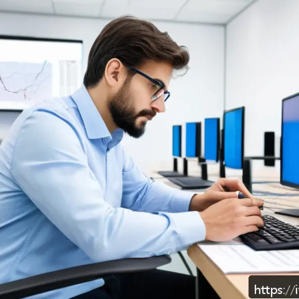 전자기술사와 관련된 학회 논문 작성법 - A professional academic researcher in a modern engineering laboratory, sitting at a desk with multip...