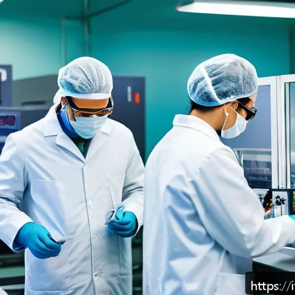 전자기술사와 최신 회로 설계 트렌드 - A high-tech industrial laboratory scene showcasing advanced semiconductor materials like silicon car...