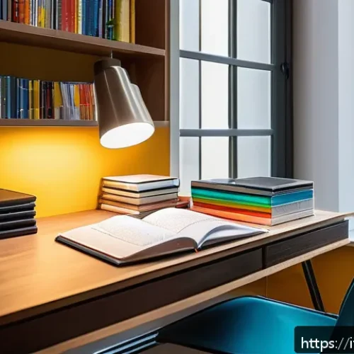 전자기술사 시험장 환경 적응법 - A cozy, well-organized study space designed for an Italian engineering student, featuring a sleek wo...