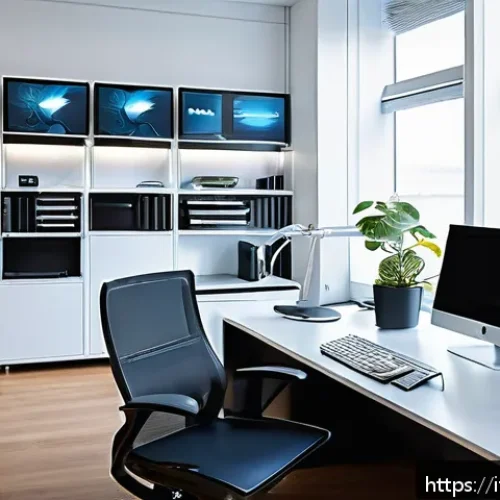 전자기술사와 회로 설계 소프트웨어 활용법 - A modern electronics design workspace featuring a sleek desktop computer displaying a complex PCB la...