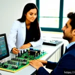 전자기술사 자격증 취득 후 업계 전망 - Photorealistic modern electronics laboratory in Milan, a newly certified Italian electronics enginee...