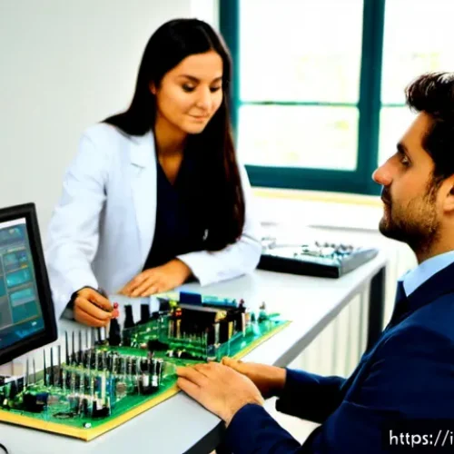 전자기술사 자격증 취득 후 업계 전망 - Photorealistic modern electronics laboratory in Milan, a newly certified Italian electronics enginee...